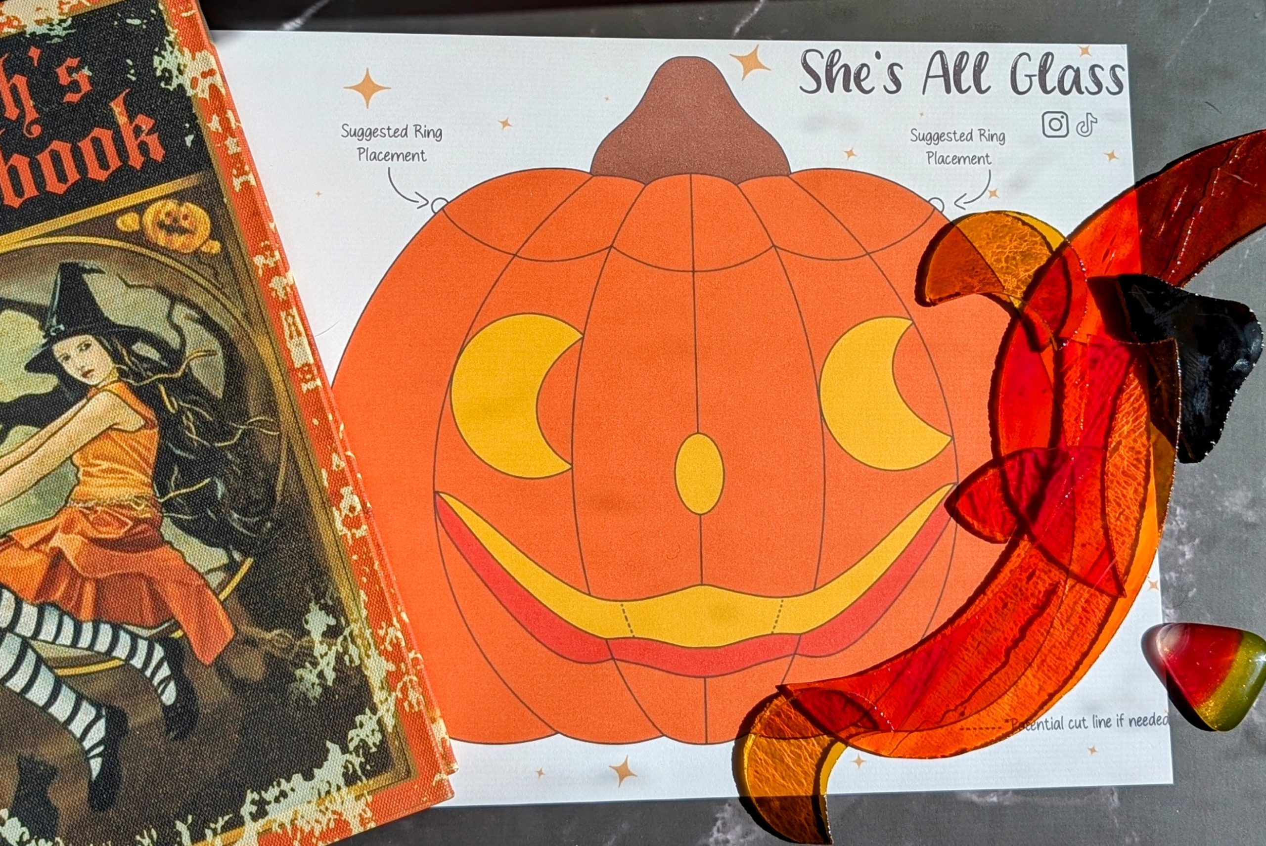 Jack-o'-lantern Stained Glass Pattern